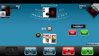 Mobile Blackjack Screenshot